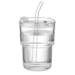 Sklenený pohár so slamkou 400 ml
