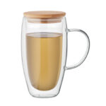Sklenený hrnček s dvojitým objemom 450 ml