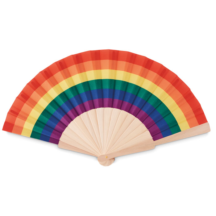 Dúhový drevený ventilátor
